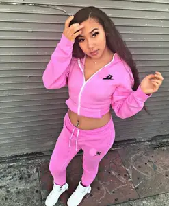 Brand Fall Wholesale 2024 Fashion Women Embroidery Athletic Hoodies Tracksuit Outfit Designer Zipper Up Casual Plus Jogging Suit