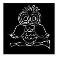 Motif de transfert thermocollant en strass hibou de Noël