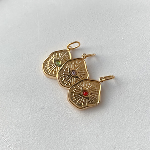 EManco Colgante Geométrico Brillante y Colorido con Diamantes de Imitación, Ojo Turco, Amuleto Vintage para Mujer y Niña, de Acero Inoxidable 14K - Product Image 5