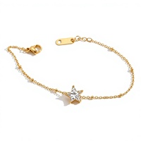 Bracelet tendance géométrique en zircon chrétien, acier inoxydable plaqué or 18 carats, accessoires de bijoux, nouvelle tendance TGSL3411
