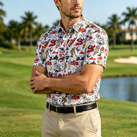 Chemise de golf pour homme en tricot à imprimé crâne personnalisé, séchage rapide, évacuation de l'humidité, respirante, manches courtes, col, haute performance, haut de gamme