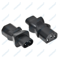 Adaptateur secteur C13 femelle vers C8 avec prise PVC cuivre 110V-250V 2.5A-10A