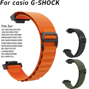 Correa de Nailon FORWELLENY de 16 mm para Reloj Casio <span class=keywords><strong>G</strong></span>-<span class=keywords><strong>SHOCK</strong></span> GA110 120 GA900 <span class=keywords><strong>GA2100</strong></span> GW-M5610, Accesorios Deportivos - Product Image 2