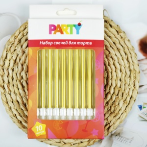 Nến sinh nhật mỏng Gradient 6 chiếc màu vàng bạc vàng hồng dùng trang trí bánh sinh nhật, bán buôn - Product Image 3