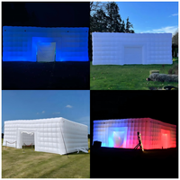 Tenda da Festa Gonfiabile a Cubo Portatile e Impermeabile in PVC Bianco con Luce LED per Discoteca e NightClub, Personalizzata per Eventi e Noleggio all'Aperto