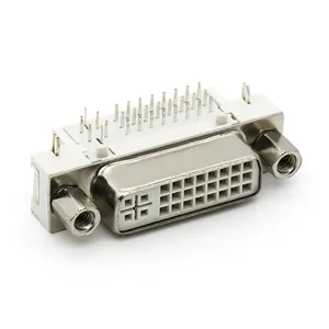 Conector de ângulo reto dvi de 29pin, conector fêmea 24 + 5pin dvi, ângulo reto