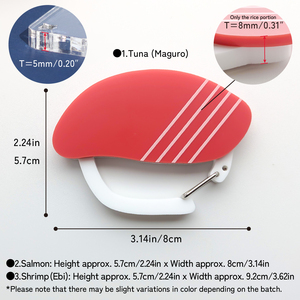 Porte-clés Carabiner en forme de poisson Nigiri Sushi ludique au design tridimensionnel, en gros - Product Image 3