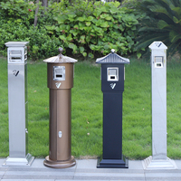 Poubelle en acier inoxydable d'extérieur, cendrier à cigarettes, poubelle pour jardin, cendrier sur pied pour rue