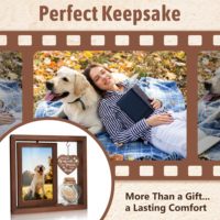 Cadre photo de Noël rotatif en bois écologique pour animaux de compagnie - Grand cadeau souvenir pour chiens et chats