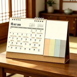 Calendario da Scrivania 2026-2027 con Blocco Note Semplice, Personalizzabile per Aziende, Ornamento da Ufficio - Product Image 4