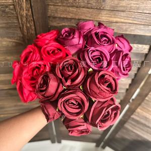 Bouquet de roses artificielles Junheyuan, branche unique, décoration de mariage et de maison, ornement floral artistique - Product Image 2