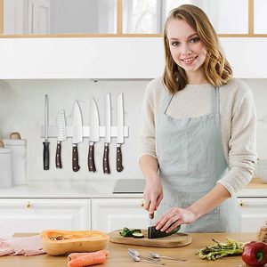 Porte-couteaux magnétique en acier inoxydable, support magnétique solide et sécurisé pour ustensiles de cuisine en métal - Product Image 5