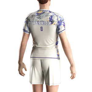 Sports Jiujitsu American <strong>Compression</strong> Tights and <strong>Shirts</strong> for Men Bjj Gi Uniform Mens Short Sleeve <strong>White</strong> Polyester Rash Guard - Product Image 6