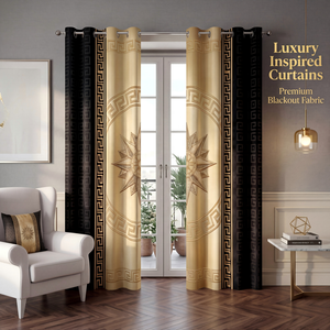 <span class=keywords><strong>Rideaux</strong></span> <span class=keywords><strong>occultants</strong></span> de luxe style baroque royal or et noir avec imprimé tête de Méduse de la mythologie grecque, isolants <span class=keywords><strong>thermiques</strong></span> à œillets - Product Image 2