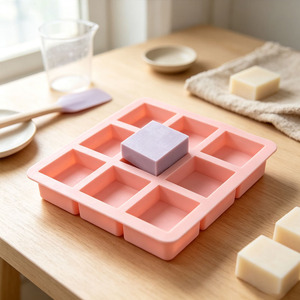 Moule en silicone carré à 9 cavités de haute qualité, personnalisé, réutilisable, durable, pour savon et pâtisserie 3D faits main, idéal pour la vente en gros et le bricolage - Product Image 2