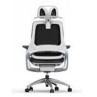 Chaise de bureau de direction de luxe pivotante avec support lombaire, design moderne, coque ergonomique en PP, inclinable avec accoudoirs 3D réglables