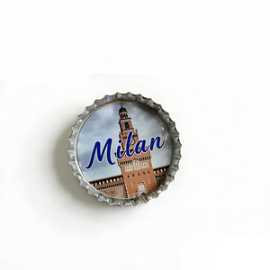 Imán <span class=keywords><strong>de</strong></span> nevera moderno y duradero <span class=keywords><strong>de</strong></span> metal con forma <span class=keywords><strong>de</strong></span> tapa <span class=keywords><strong>de</strong></span> botella, recuerdo turístico <span class=keywords><strong>de</strong></span> Dinamarca, Milán, Praga, Lucerna, Viena - Product Image 2
