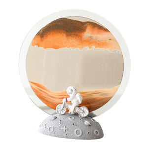 Quicksand ภาพวาดโคมไฟตั้งโต๊ะ 3D ภูมิทัศน์ทรายทะเลน้ําลึกในการเคลื่อนไหวจอแสดงผลไหลกรอบทราย LED โคมไฟนาฬิกาทราย - Product Image 6