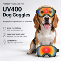 Lunettes de soleil pour chien avec verres miroir, sangle réglable, protection oculaire, vente en gros, fournisseur OEM ODM, marque privée