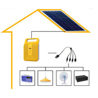 Kit complet de contrôleur solaire Pay As You Go Paygo, ventilateur, énergie domestique, système d'éclairage LED, kits solaires avec carte SIM