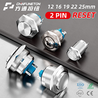 Interrupteur à bouton-poussoir momentané CHNFUNETON 16 mm avec IP65 (FT16QA) CE, RoHS