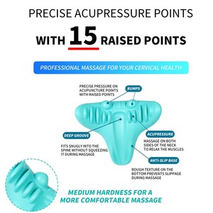 Almohada de masaje para cuello, Material PU de gran tamaño, portátil, de acupresión para columna vertebral y Cervical - Product Image 5