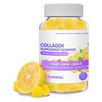 Gummies de collagène OEM pour adultes, pour femmes et hommes, avec biotine, zinc, vitamines C et E, complément alimentaire