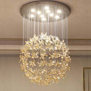 Lustre en cristal de luxe léger, nouvelle lumière principale pour grand salon, style postmoderne minimaliste, chambre à coucher, salle à manger, éclairage de salle d'exposition - Product Image 2