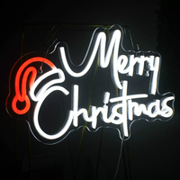Panneau lumineux LED néon rétroéclairé Joyeux Noël, décoration de fenêtre pour chien, utilisation intérieure/extérieure, étanche IPX4, publicitaire