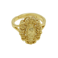 Vente en gros plaqué or Vierge Marie Bague manchette ouverte réglable Religion Bijoux catholiques