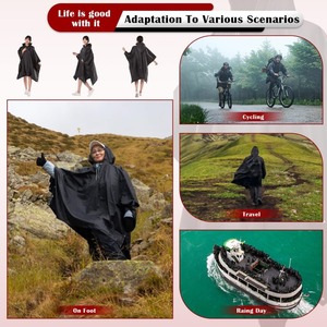 Impermeable 3 en 1 para Exteriores, con Capucha, <span class=keywords><strong>Sin</strong></span> <span class=keywords><strong>Mangas</strong></span>, para Motocicleta, Camping, Senderismo, Viajes, Escalada - Product Image 6