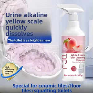 Tablettes nettoyantes et désodorisantes pour toilettes, parfum pêche blanche, éliminateur de taches, parfum longue durée, odeur fraîche, élimination des odeurs, 500ml - Product Image 1