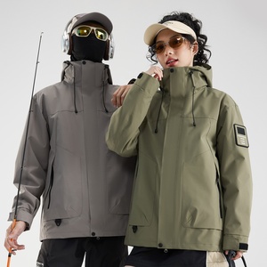 Veste d'extérieur unisexe coupe ample à capuche, imperméable et coupe-vent, avec garniture en fourrure de lapin et rembourrage 90% duvet de canard, idéale printemps-automne - Product Image 4