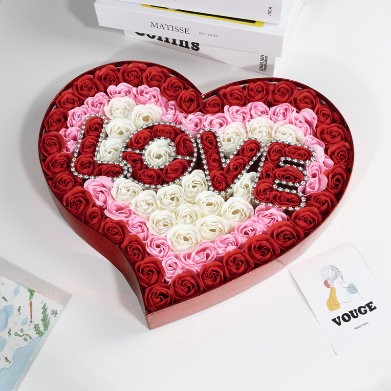 Wholesale Heart Shaped Rose Soap Flower