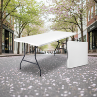Table rectangulaire portable, table pliante de camping, table de travail pliante en plastique, table d'extérieur, mobilier d'extérieur