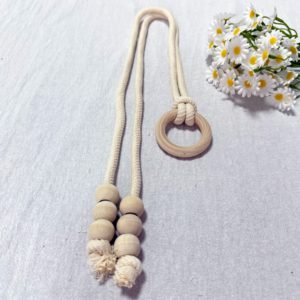 Jp Nhà Máy Trực Tiếp Cổ Điển Lấy Cảm hứng Gỗ Vòng Rèm Tiebacks Bông Tự Nhiên Dây Phong Cách Cửa Sổ Trang Trí Nội Thất Rèm Phụ Kiện - Product Image 5