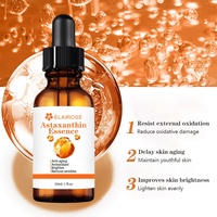 Sérum Éclaircissant et Raffermissant Anti-rides Hydratant Végétalien 30ml à l'Extrait de Levure et à l'Astaxanthine 75% GHK-Cu, Marque Privée OEM, Essence Visage