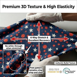 Tissu polyester Bullet extensible tricoté imprimé personnalisé pour le 4 juillet, tissu Bullet Liverpool pour la fête de l'Indépendance <span class=keywords><strong>au</strong></span> mètre - Product Image 2