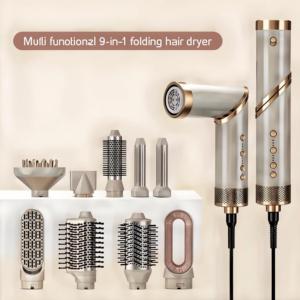 Secador de pelo plegable multifuncional cinco en uno para el cuidado del cabello en el hogar, peine de aire caliente, <span class=keywords><strong>Motor</strong></span> sin escobillas, rizador de cabeza, masajeador - Product Image 2