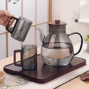 Chaleira de Vidro com Tampa de Madeira, Capacidade Grande de 2000ml, Resistente ao Calor, Ideal para Reuniões - Product Image 6