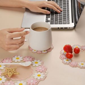 Creative Design Rlastic Transparent Color Flower Shape Pvc Coaster - Product Image 3