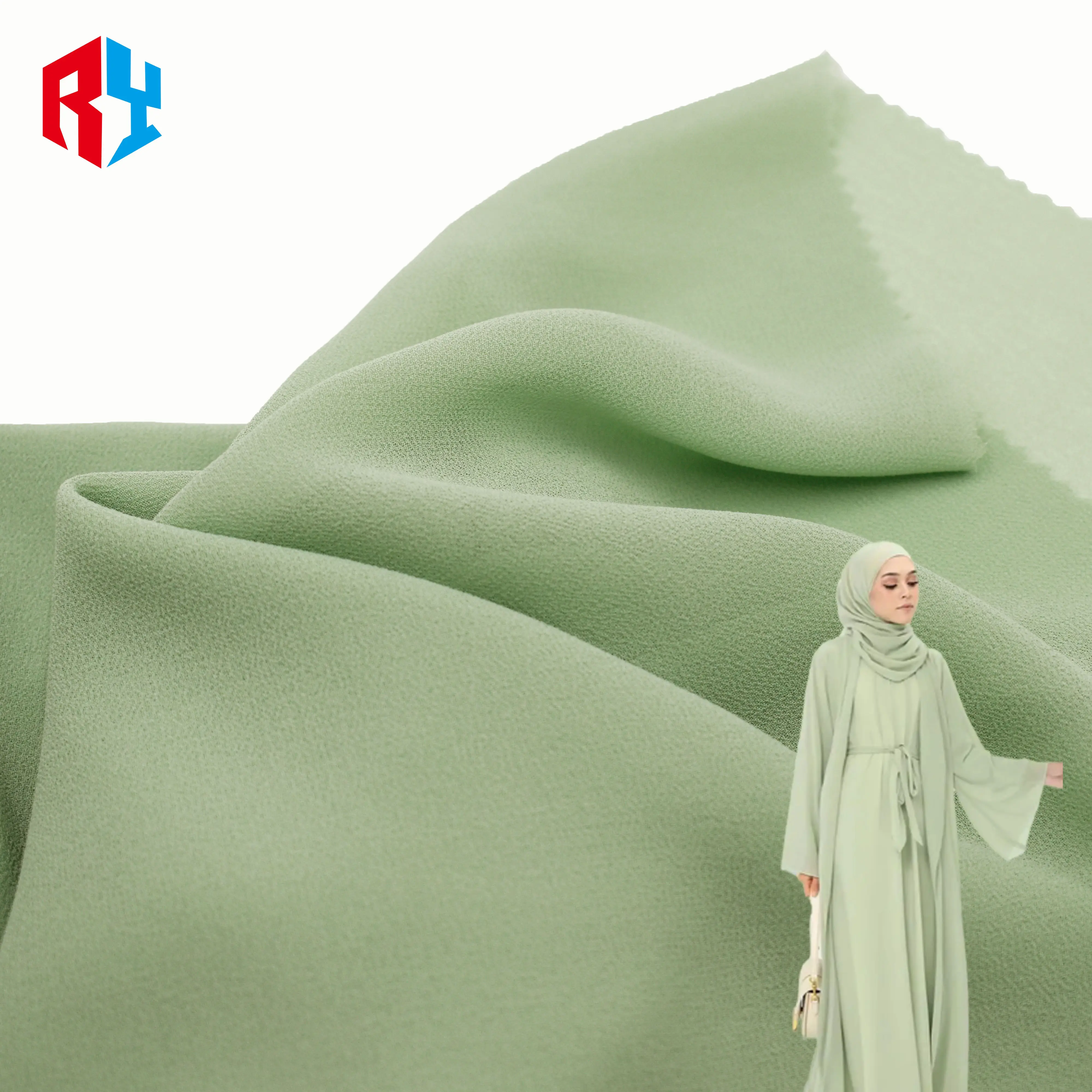 Hochwertige Abaya Polyester Stoffe weiche Chiffon 75d Chiffon Georgette Stoffe für Frauen Kleid