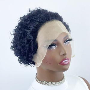 Perruques Lace Front courtes bouclées Perruques <span class=keywords><strong>cheveux</strong></span> humains 13X1 <span class=keywords><strong>coupe</strong></span> Pixie perruques <span class=keywords><strong>cheveux</strong></span> humains courts <span class=keywords><strong>bouclés</strong></span> perruques courtes pour les femmes <span class=keywords><strong>cheveux</strong></span> humains couleur naturelle - Product Image 2
