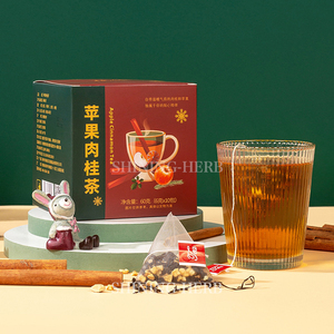 ถุงชาพีระมิดรสแอปเปิ้ลซินนามอนอบแห้งสีแดงผสมวันที่10ถ้วยแต่ละแพ็คเครื่องดื่มชาคริสต์มาสอีฟ - Product Image 1