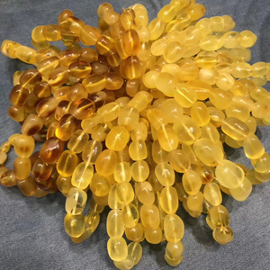 Perle lucidate con pietre preziose di ambra baltica gialla naturale di vendita calda per gioielli popolari - Product Image 5