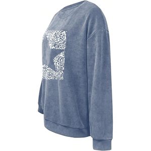 Sweat-shirt surdimensionné personnalisé pour femme, à épaules tombantes, manches longues, en maille de coton mélangé, pull d'automne - Product Image 4