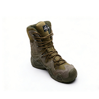 Bottes tactiques montantes SAITENG modèle ST2230 en daim et tissu Oxford, fermeture à enfiler, absorption des chocs, anti-perforation, pour le désert
