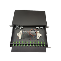 Harga grosir kustom kotak Terminal optikal Fibra 12 Port Tiroir Optique 24 Port FTTH ODF Panel Patch serat optik