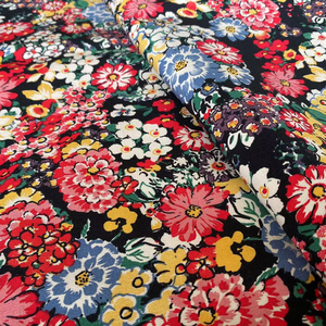 Tissu imprimé FLORAL en <span class=keywords><strong>BENGALINE</strong></span>, tissu extensible pour vêtement - Product Image 1
