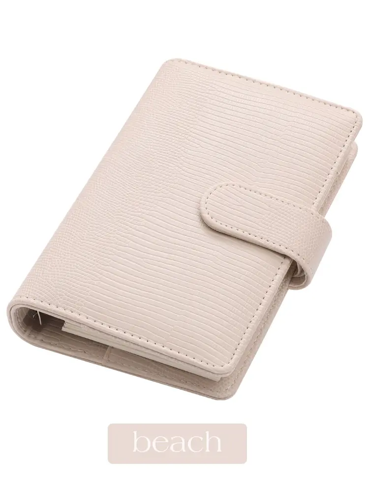 Top Selling 6 Rings Lizard Leather A6 Budget Binder by Gold Rings as Cash Envelope Wallets with Fly Leaf   Zipper Bags Available